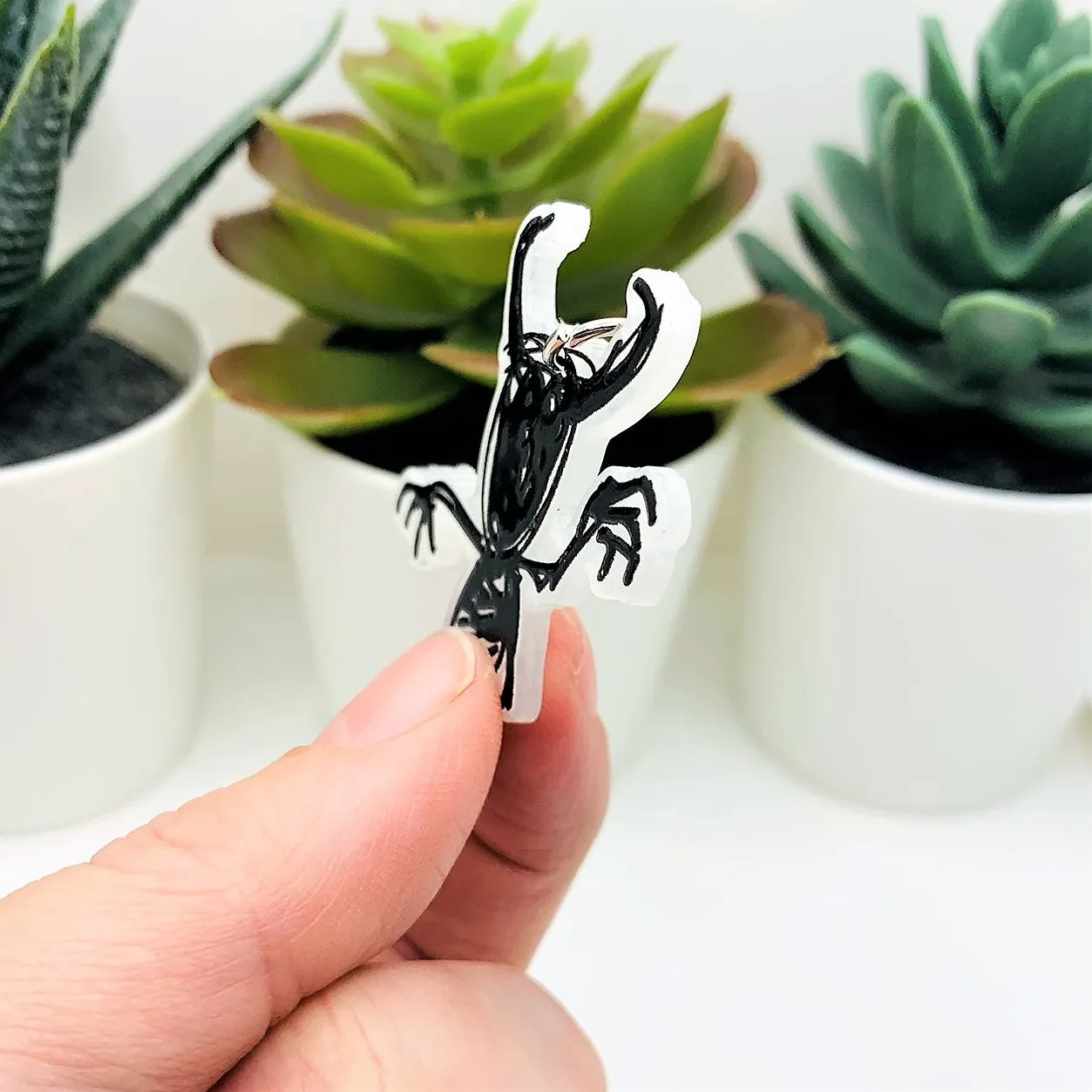 1, 4 or 20 Pieces: White and Black Devil Crayon Drawing Pendant Charms