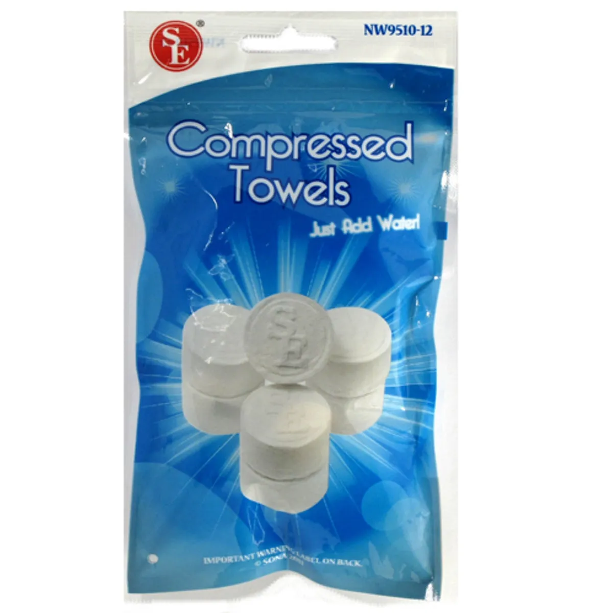 12 Compressed Towels for Travel, Survival/Emergency Kit, or Camping Gear