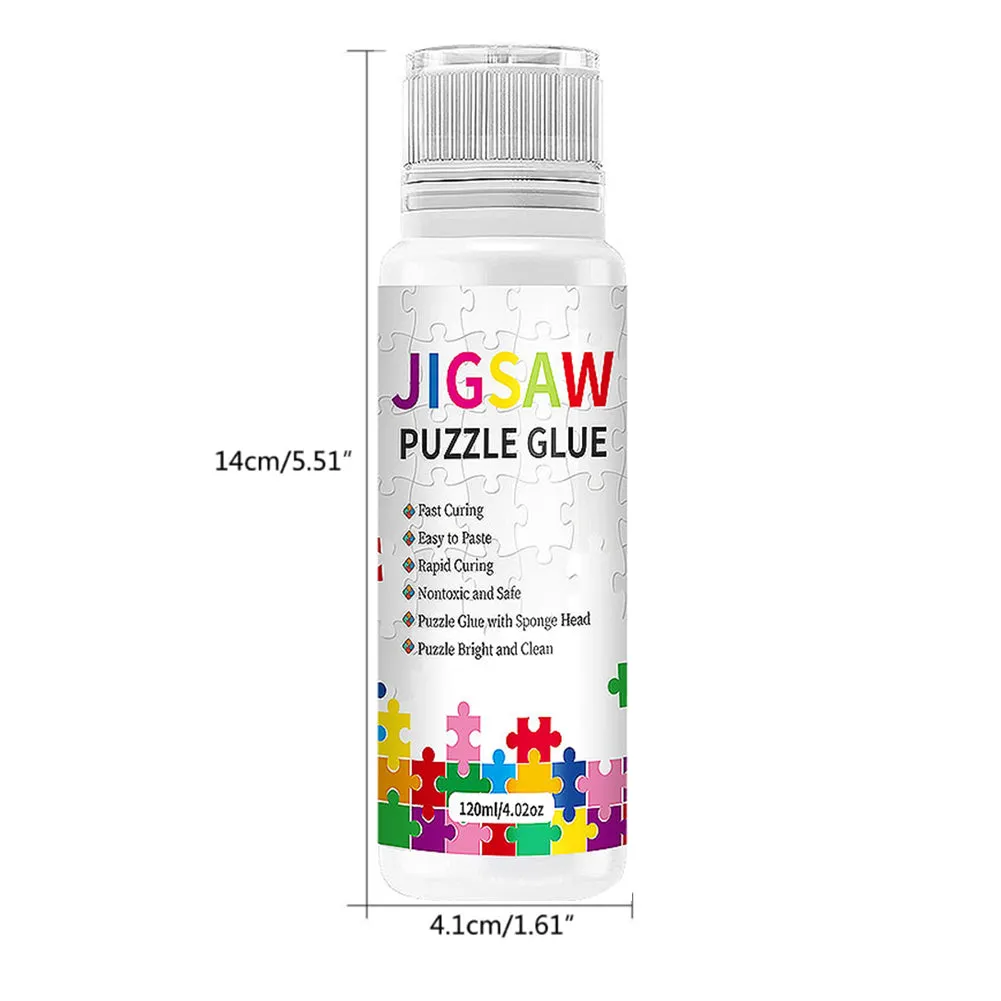 120ml Jigsaw Puzzle Glue Permanent Hold with Sponge Head for Diamond Art Sealer