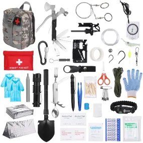 125-Pieces: Emergency Survival Gear Tactical for Outdoor Adventure