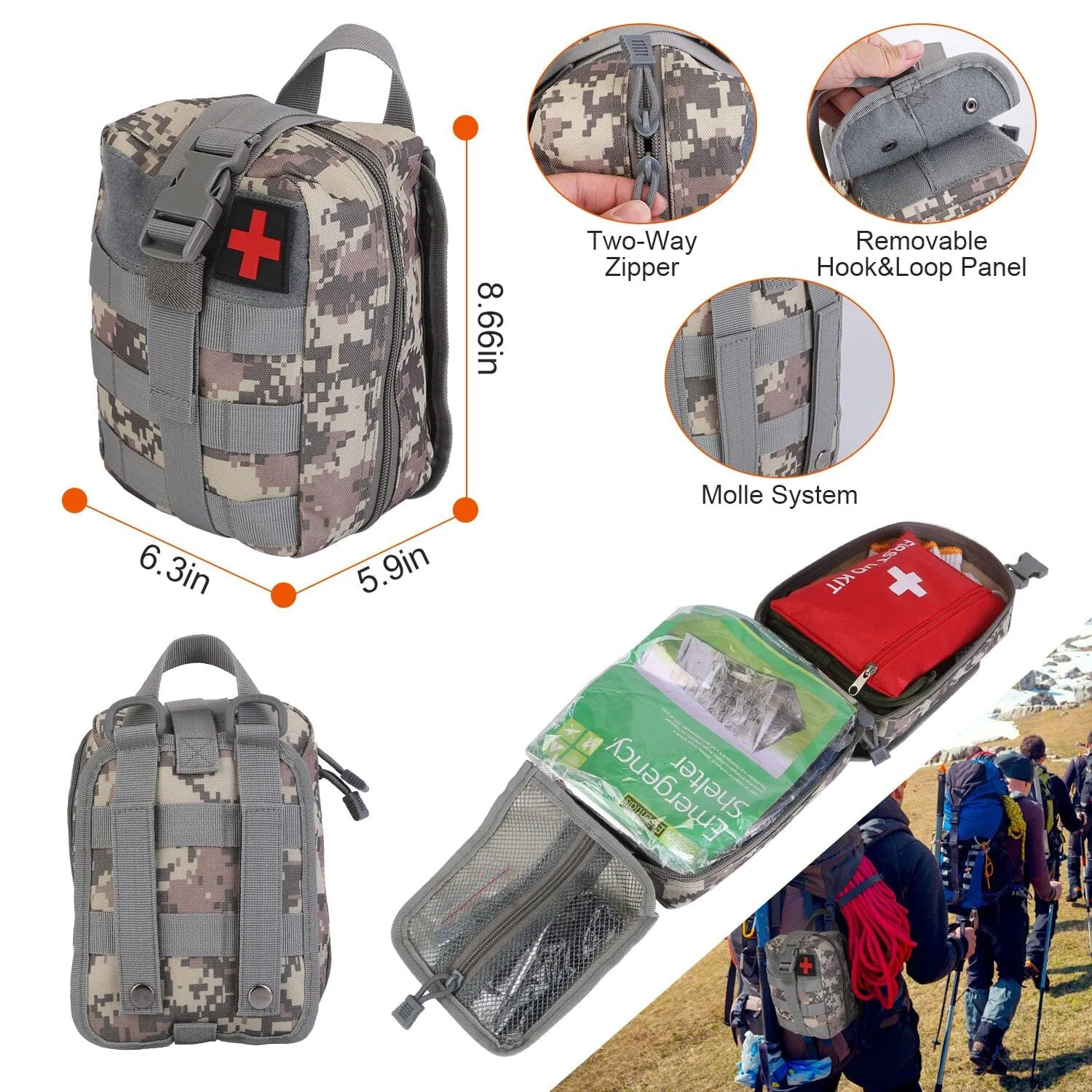 125-Pieces: Emergency Survival Gear Tactical for Outdoor Adventure