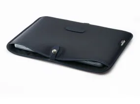 13 inch Laptop Slip - Black FibreNyte / Black Leather