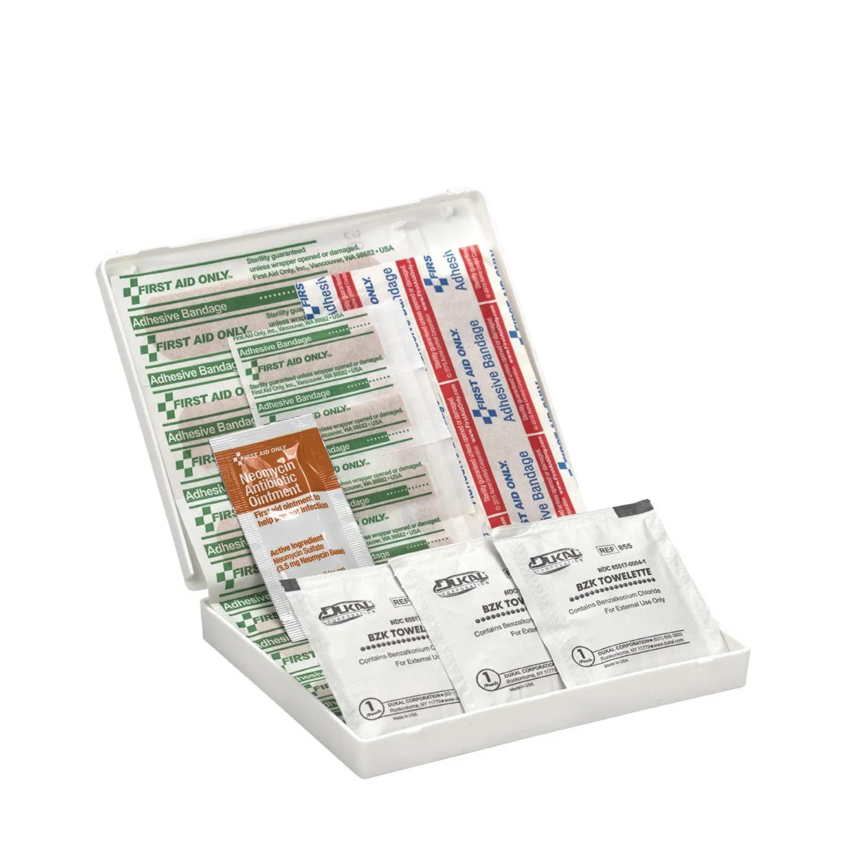 16 Piece Travel First Aid Kit, Plastic Case - W-FAO-106