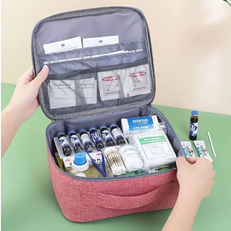 2-Pack: Household Medical Storage Bag with Outdoor Camping First Aid Kit Pill Case