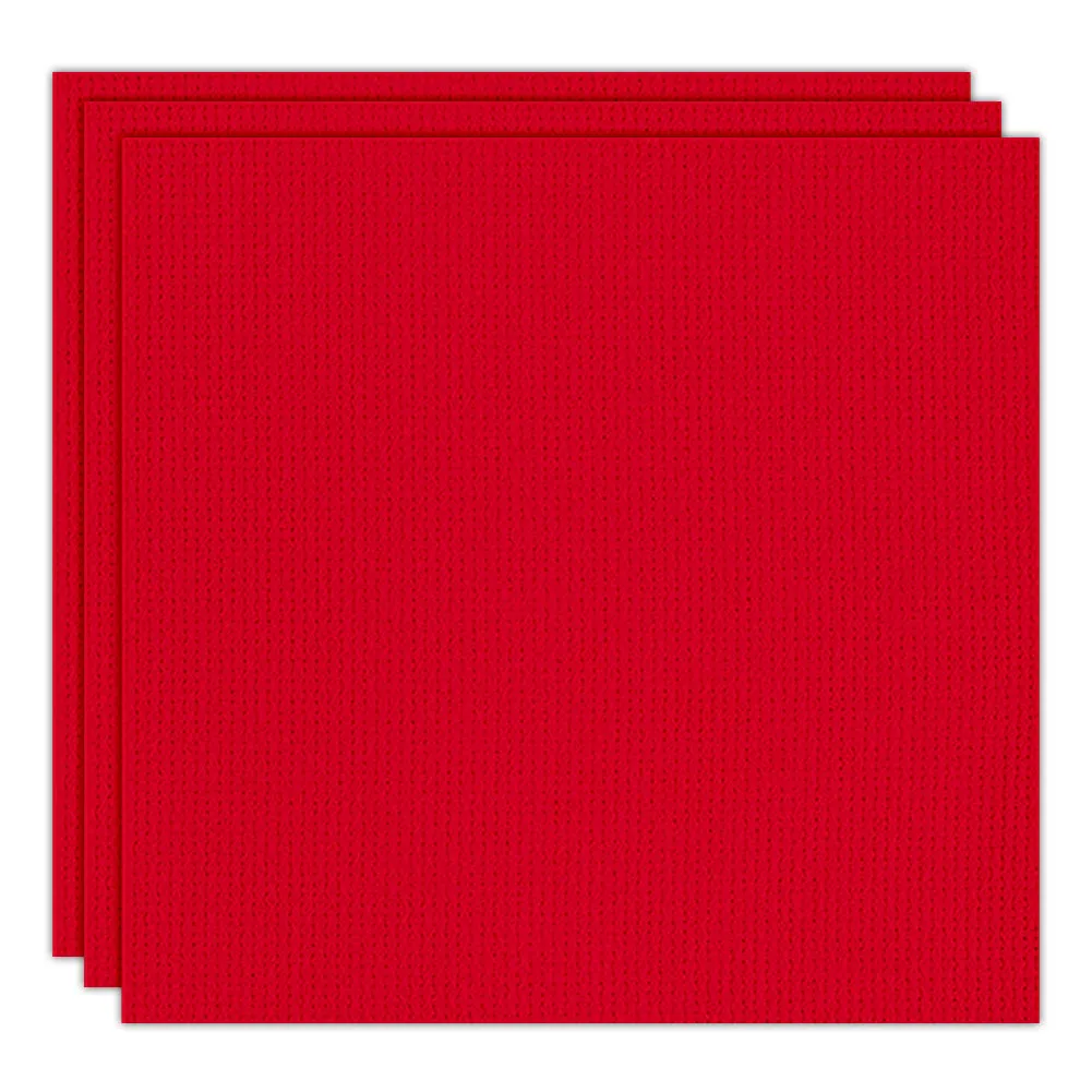 3 Pcs 14 Count Red Cross Stitch Cloth Classic Embroidery Fabric (15.7x15.7in)