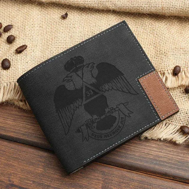 33rd Degree Scottish Rite Wallet - Wings Down Leather Various Colors