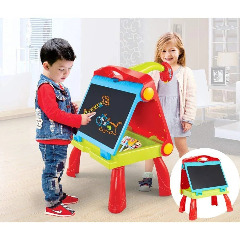 4 in 1 Children Educational Drawing Toy Painting Learning Table with Projector Toy for Age 3 