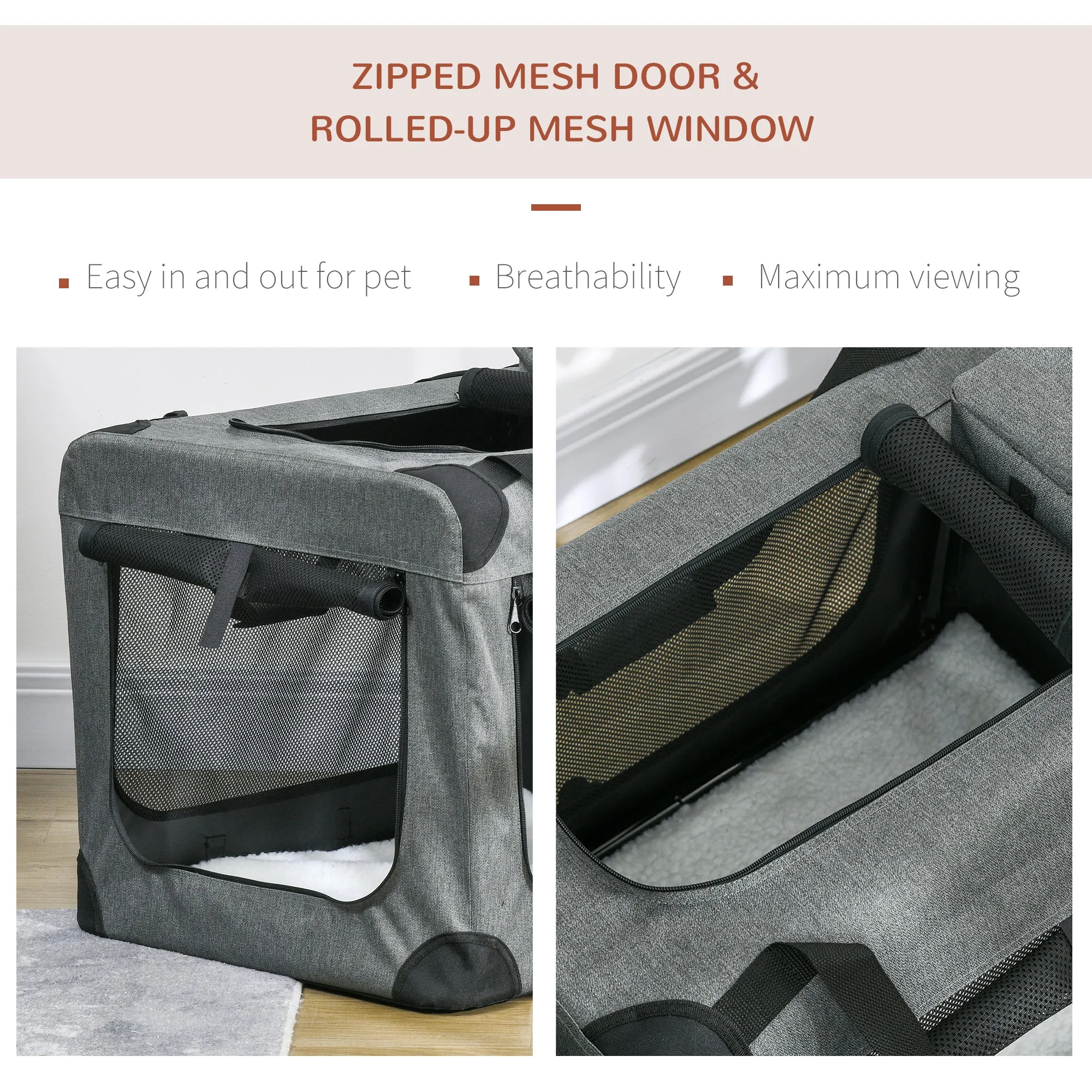 70cm Oxford Folding Pet Carrier Bag Grey