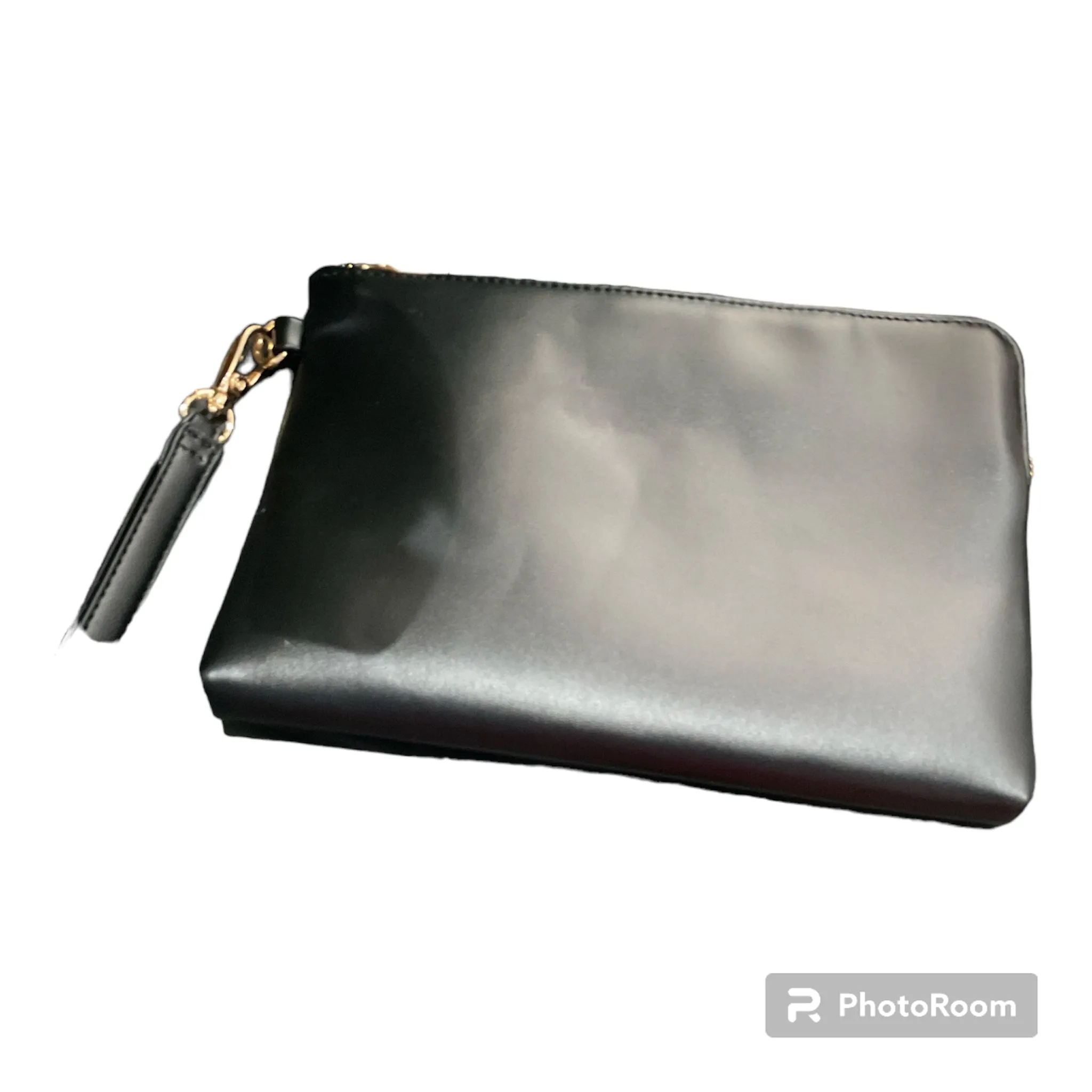 Adorne Vegan Leather Simple Clutch Black AVD 1400