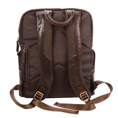 Adpel Genuine Leather Day Tripper 15.4 Laptop Backpack - Brown