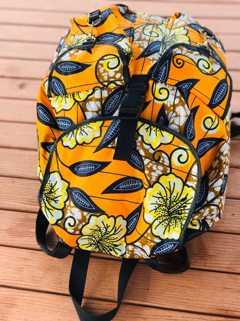 African Print Backpack