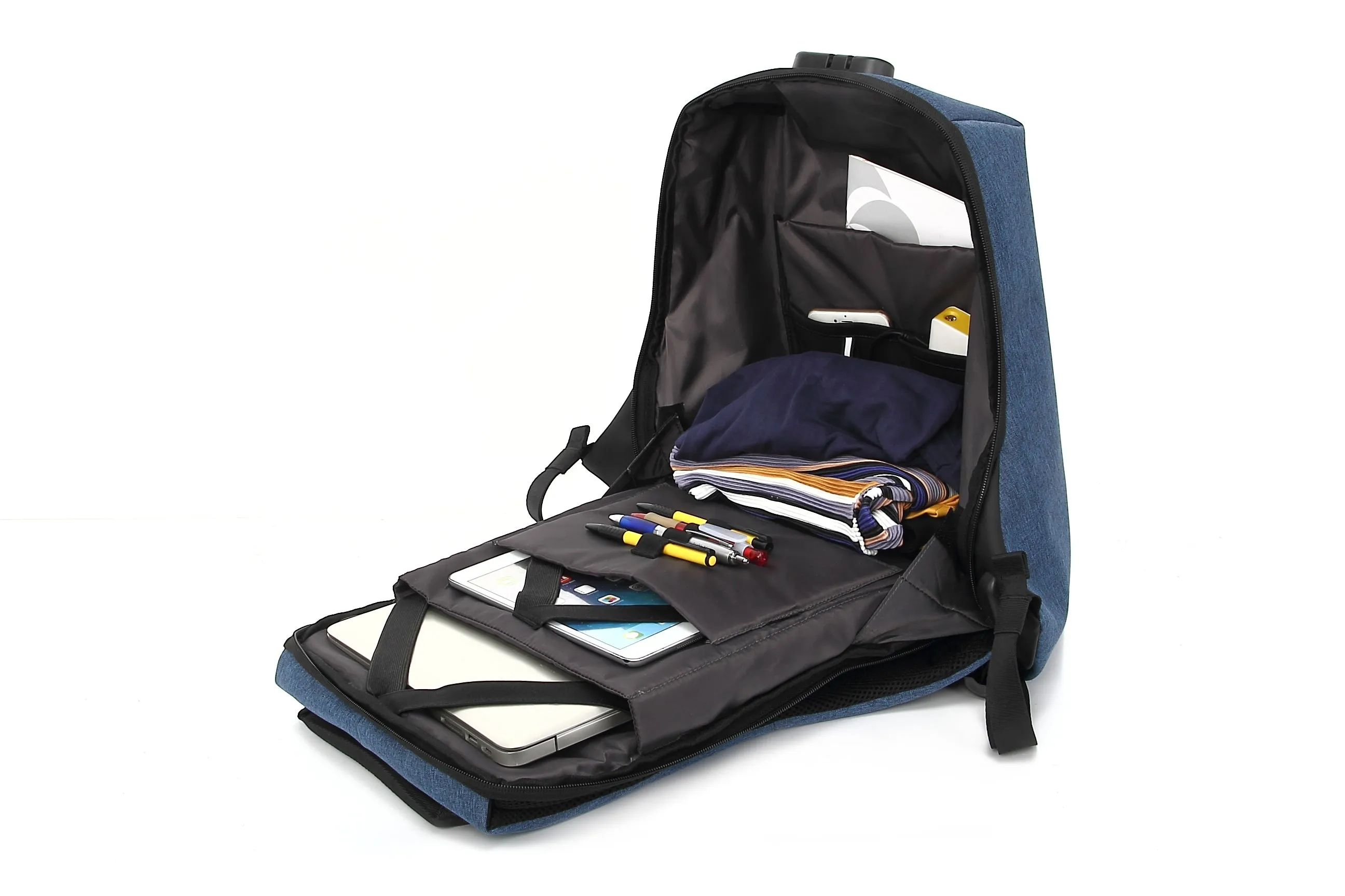 Anti-Theft Backpack for 13” Laptop with Integrated USB Charging Port