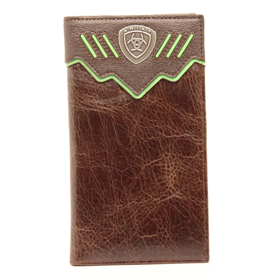 ARIAT Men's Rodeo Green & Black Logo Wallet