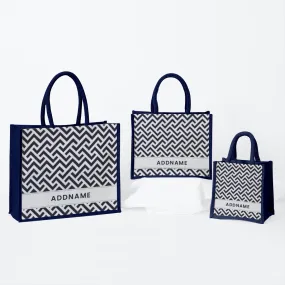 AUFBAU Series - Prussian Blue Jute Bags