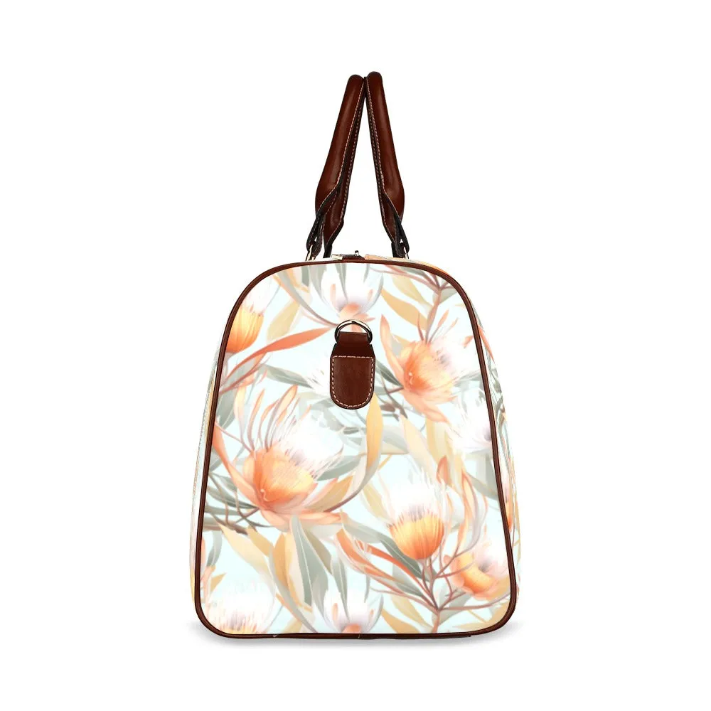 Australian Floral Green Waterproof Travel Bag/Small (Model 1639)