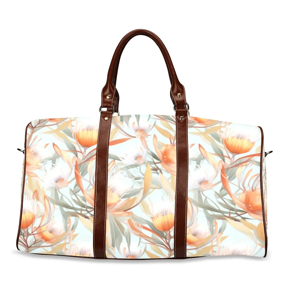 Australian Floral Green Waterproof Travel Bag/Small (Model 1639)