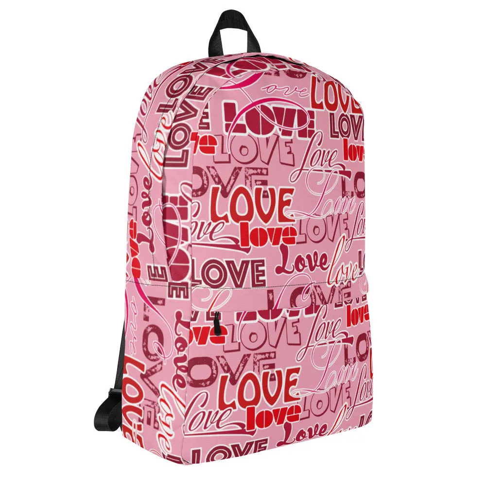 Backpack Medium Size Laptop Pocket Weather Water Resistant Premium Quality Fashion Love Full Print Design by IOBI Original Apparel