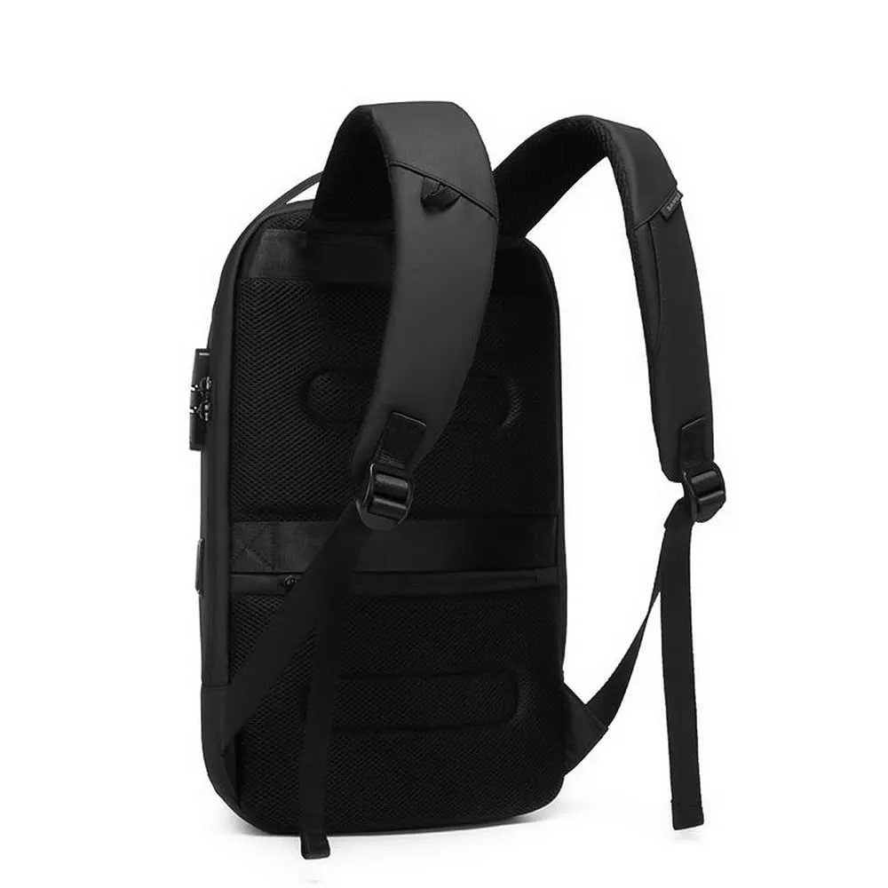 BANGE Water Resistant Anti-Theft Unisex Travel Laptop Backpack With Usb Charging And Password Number Lock (Black) (Small Size) 20 Litre