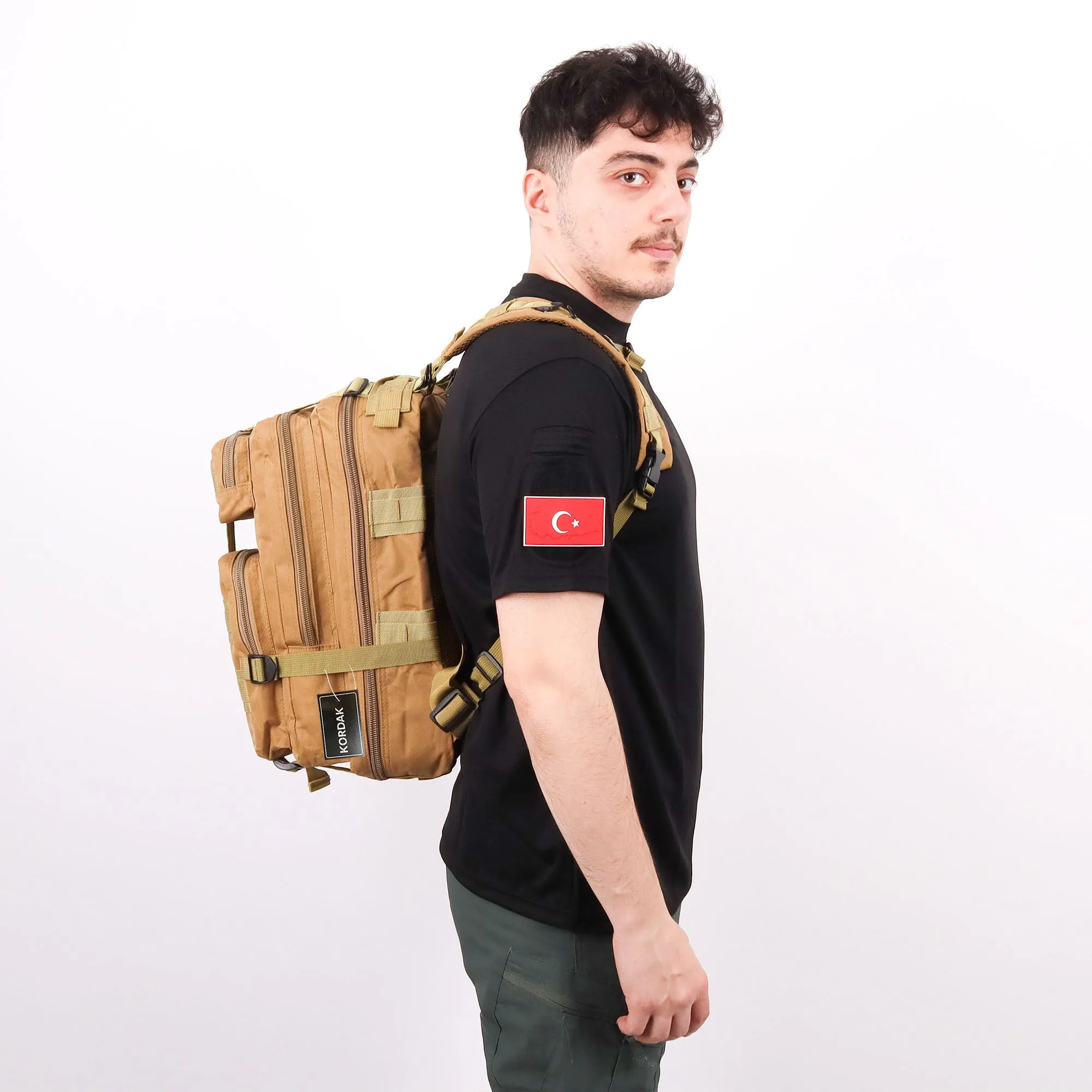 Beige Functional Hiking Tactical Backpack - 30 Liter Bag