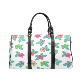 Berry Flowers White Waterproof Travel Bag