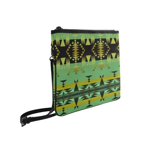 Between the Mountains Sage Slim Clutch Bag