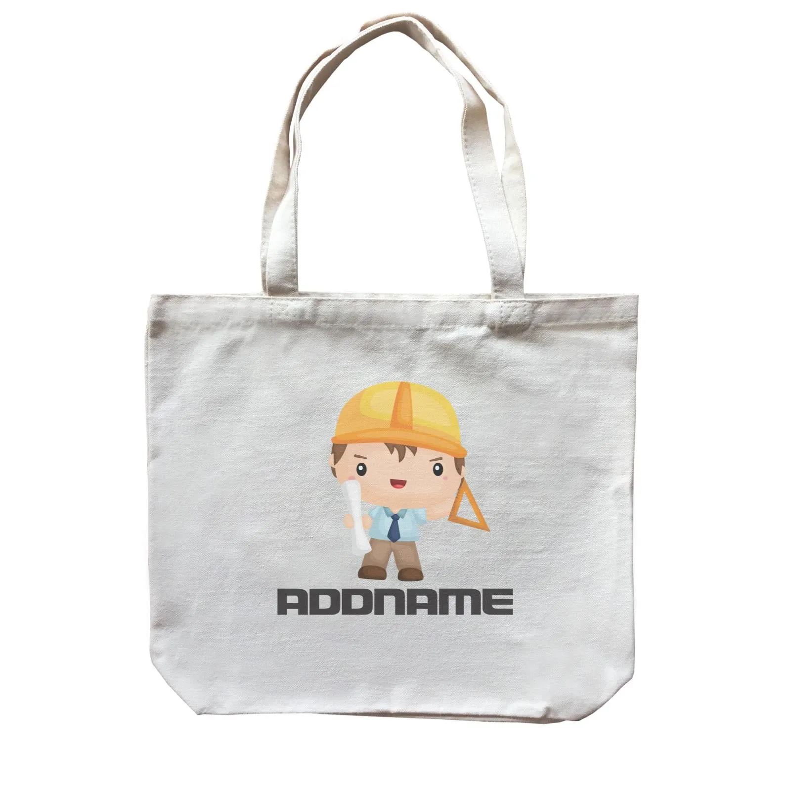 Birthday Construction Architect Boy In Work Addname Canvas Bag