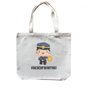 Birthday Police Officer Boy In Suit Addname Canvas Bag