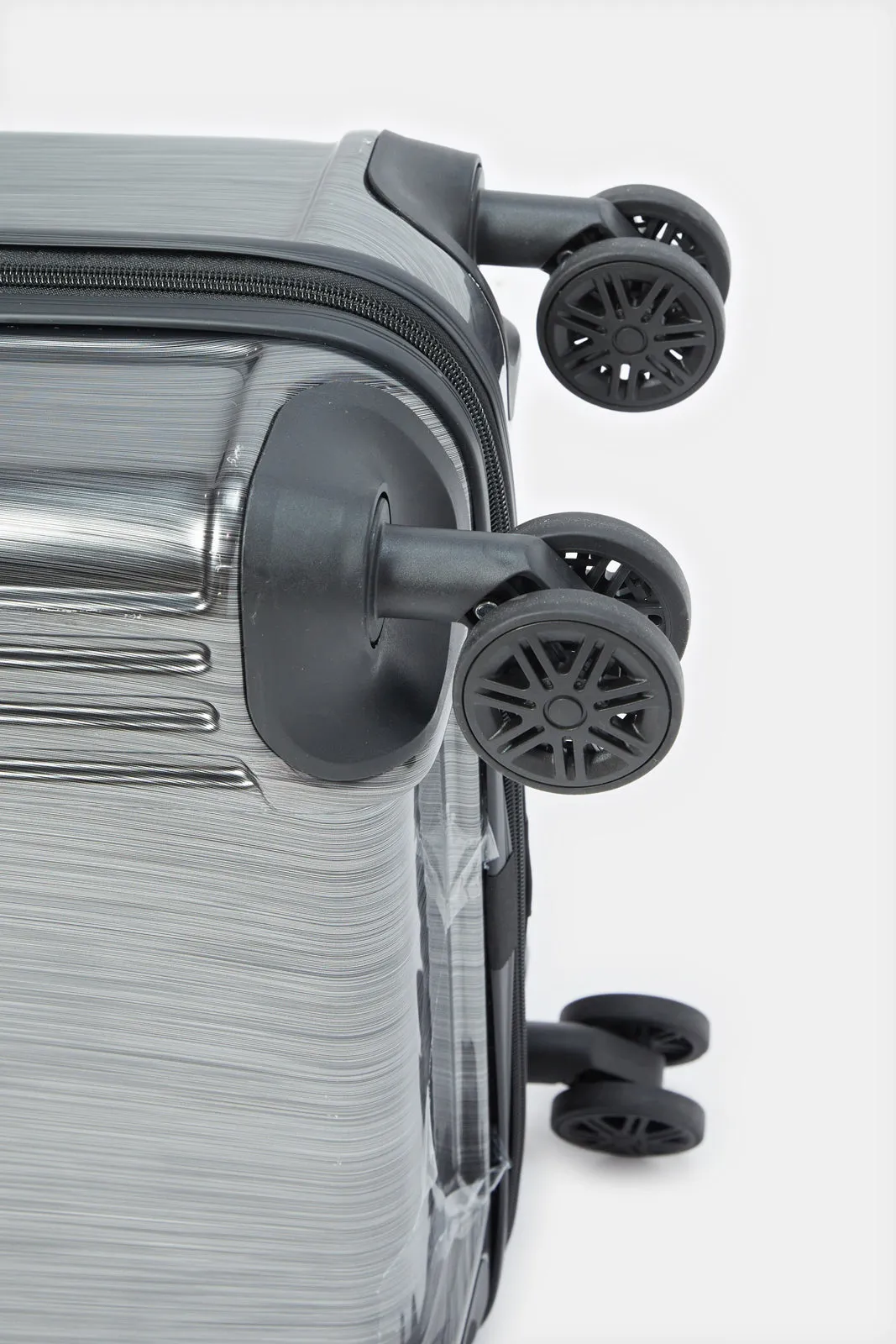 Black Textured Trolley Luggage Trolley (20 Inch)