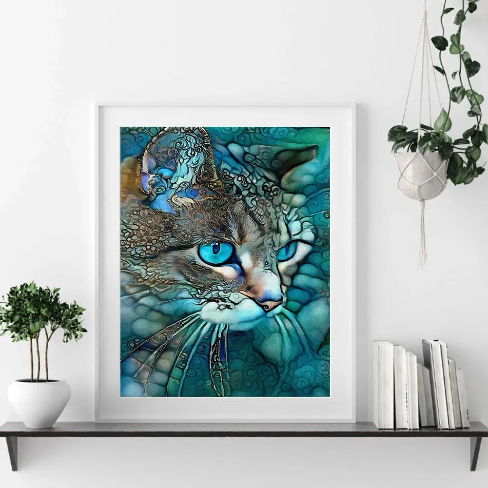 Blue Cat-Paint by Numbers 40*50cm