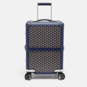 Blue Goyardine Coated Canvas Bourget PM Trolley Case