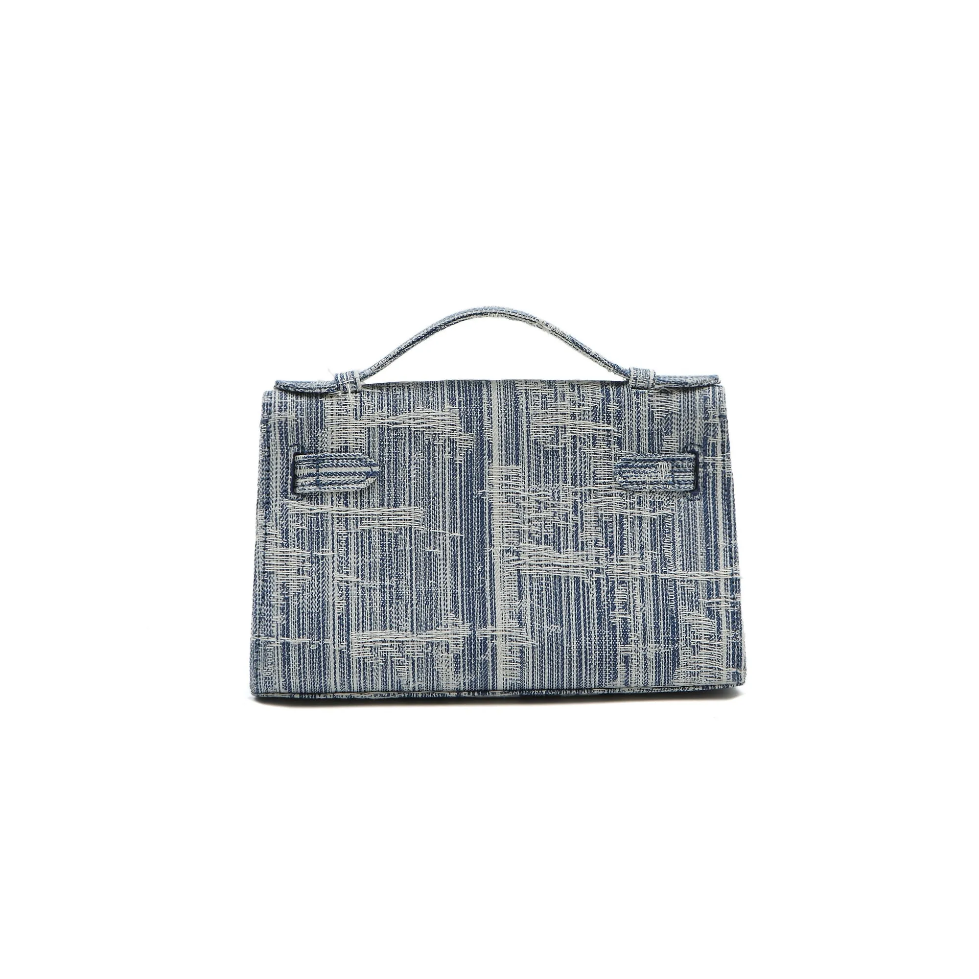 Blue Stitch Top Handle Bag