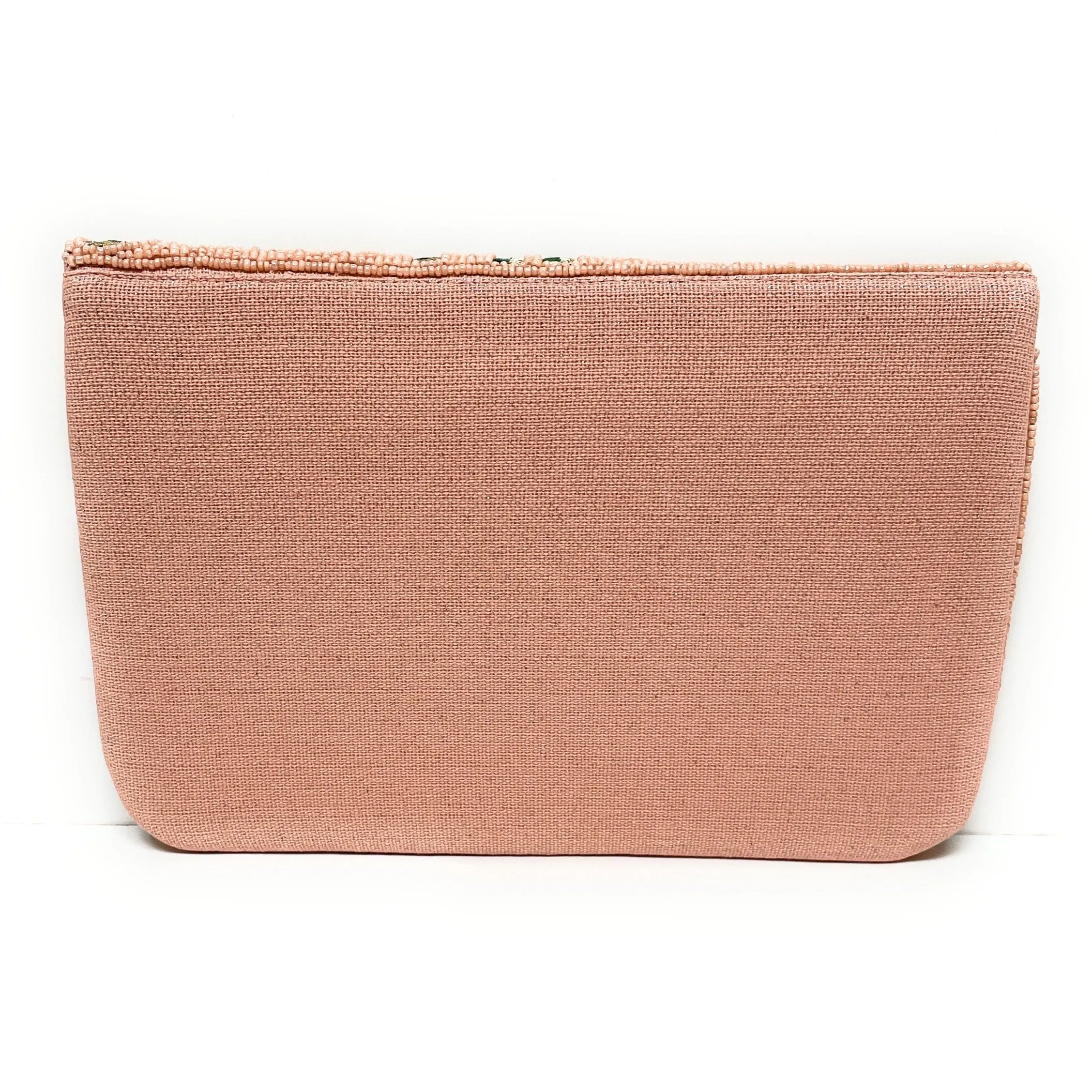 Blush Pink Beaded Clutch Purse