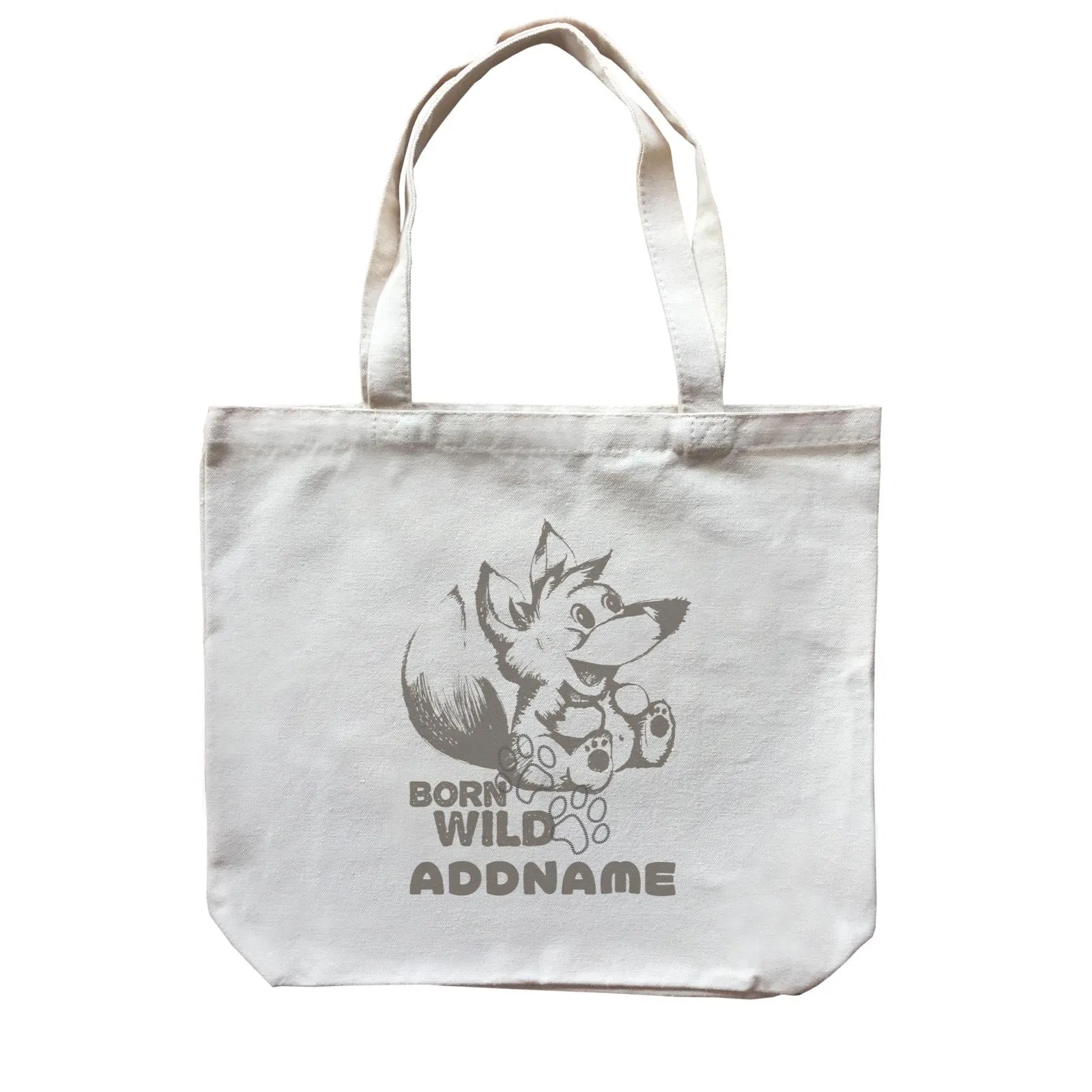 Born Wild Fox Addname Canvas Bag