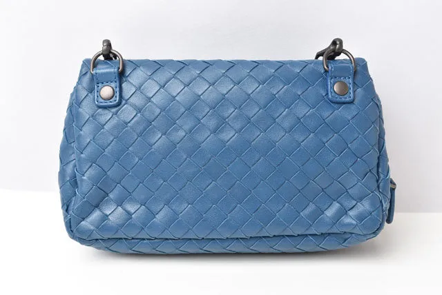 Bottega Veneta Nappa Shoulder/Clutch Bag Blue