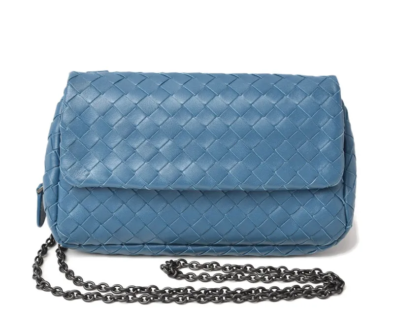 Bottega Veneta Nappa Shoulder/Clutch Bag Blue