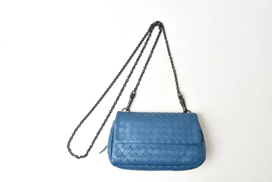 Bottega Veneta Nappa Shoulder/Clutch Bag Blue