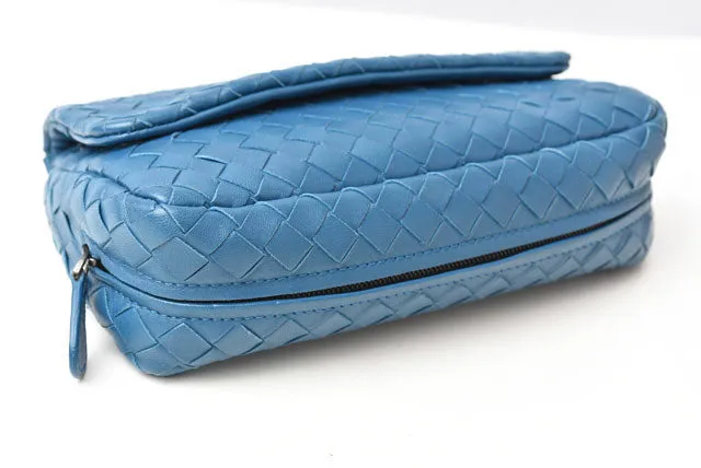 Bottega Veneta Nappa Shoulder/Clutch Bag Blue