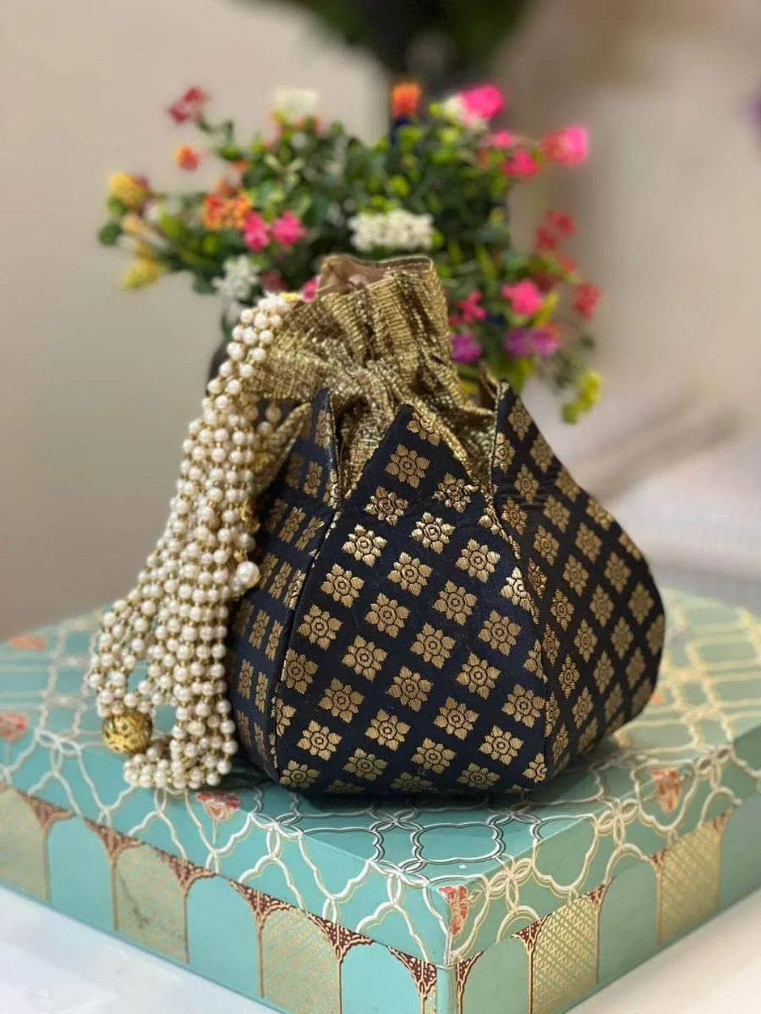 Bridal Lotus Potli Bag