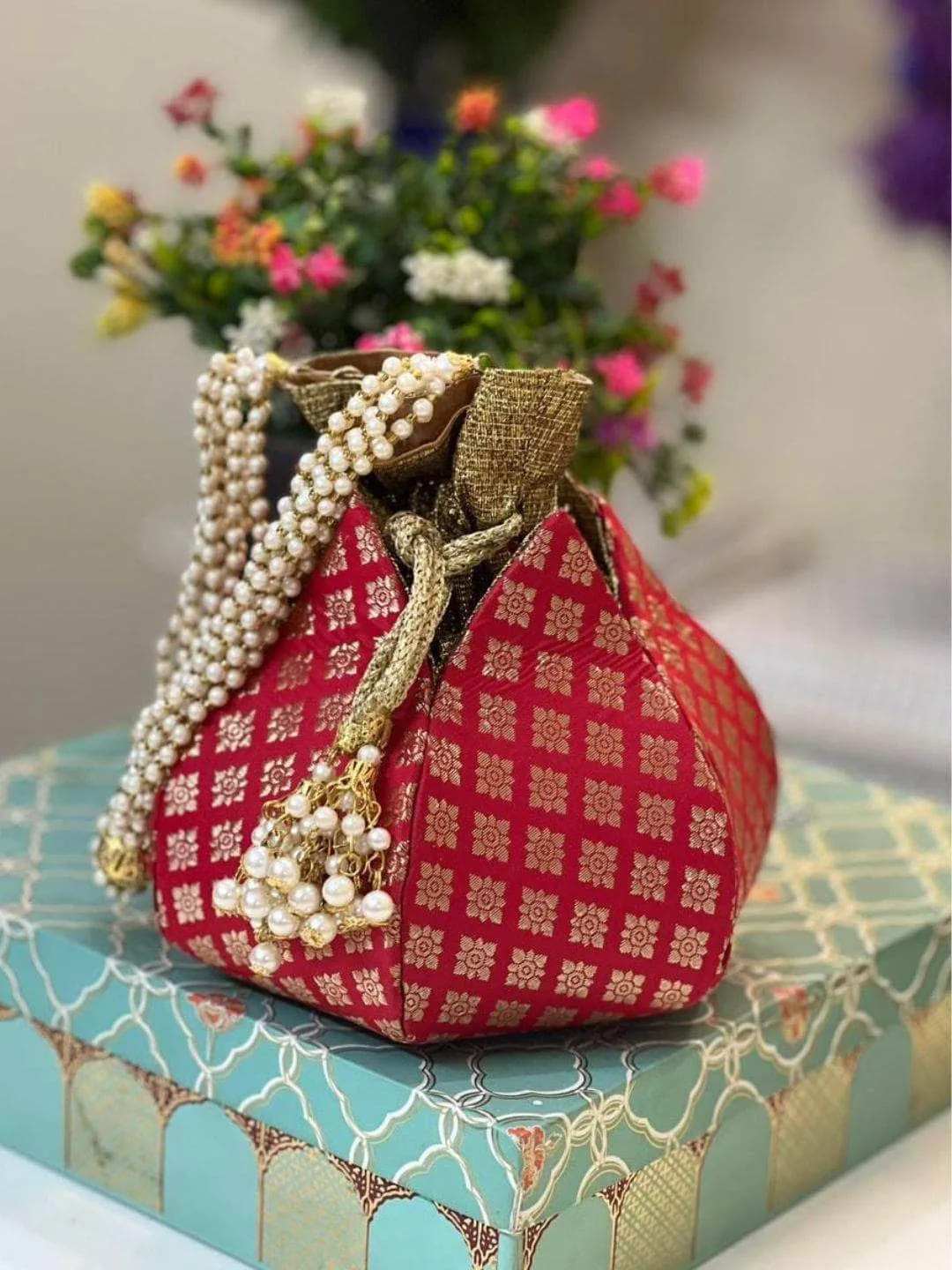 Bridal Lotus Potli Bag