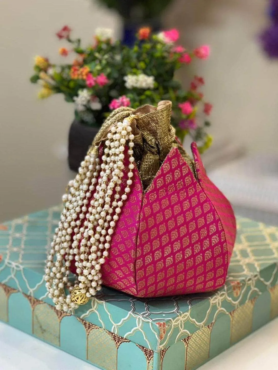 Bridal Lotus Potli Bag