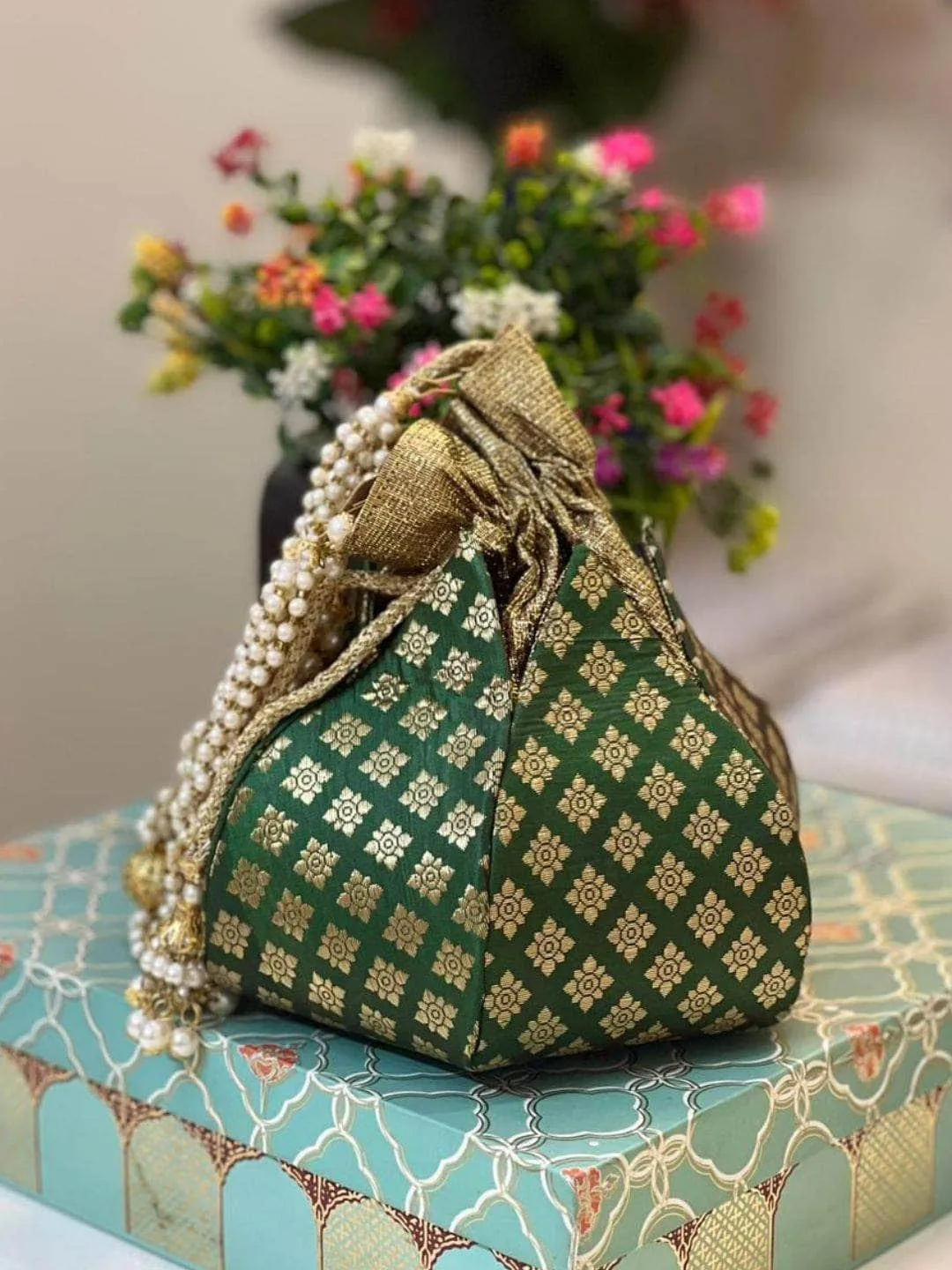 Bridal Lotus Potli Bag