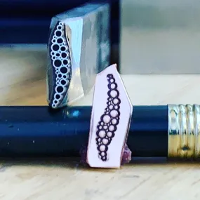 Bubbled Curve. Engraved Metal Hand Stamp.