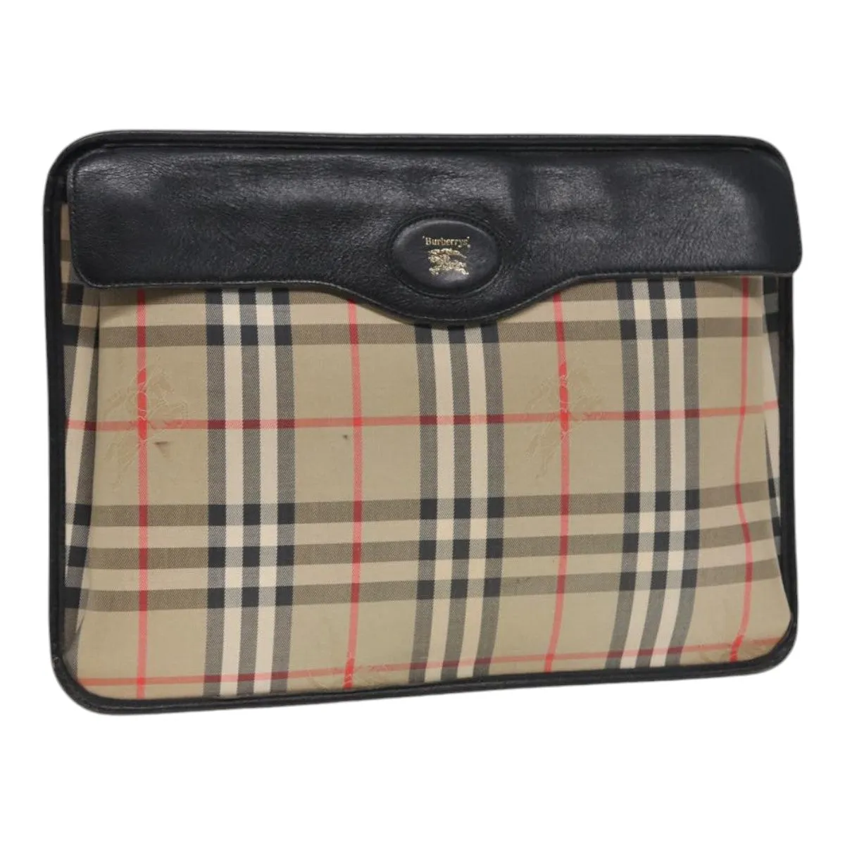 BURBERRY Nova Check Document Case Canvas Beige  HK1549