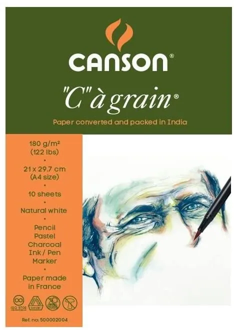 Canson C a Grain 180gsm Heavyweight Drawing Paper, fine Grain Texture