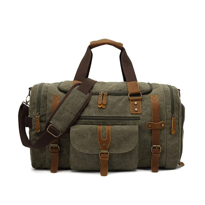 Canvas Weekend Bag with Shoe Compartment Bag Travel Bag Gym Bags