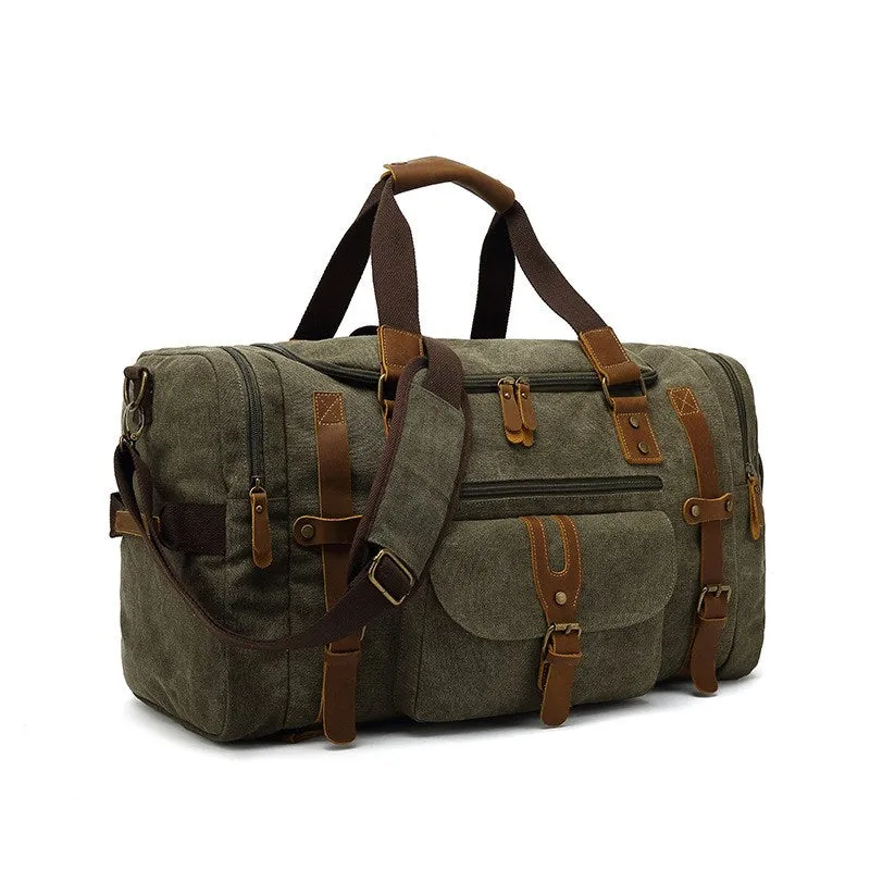 Canvas Weekend Bag with Shoe Compartment Bag Travel Bag Gym Bags