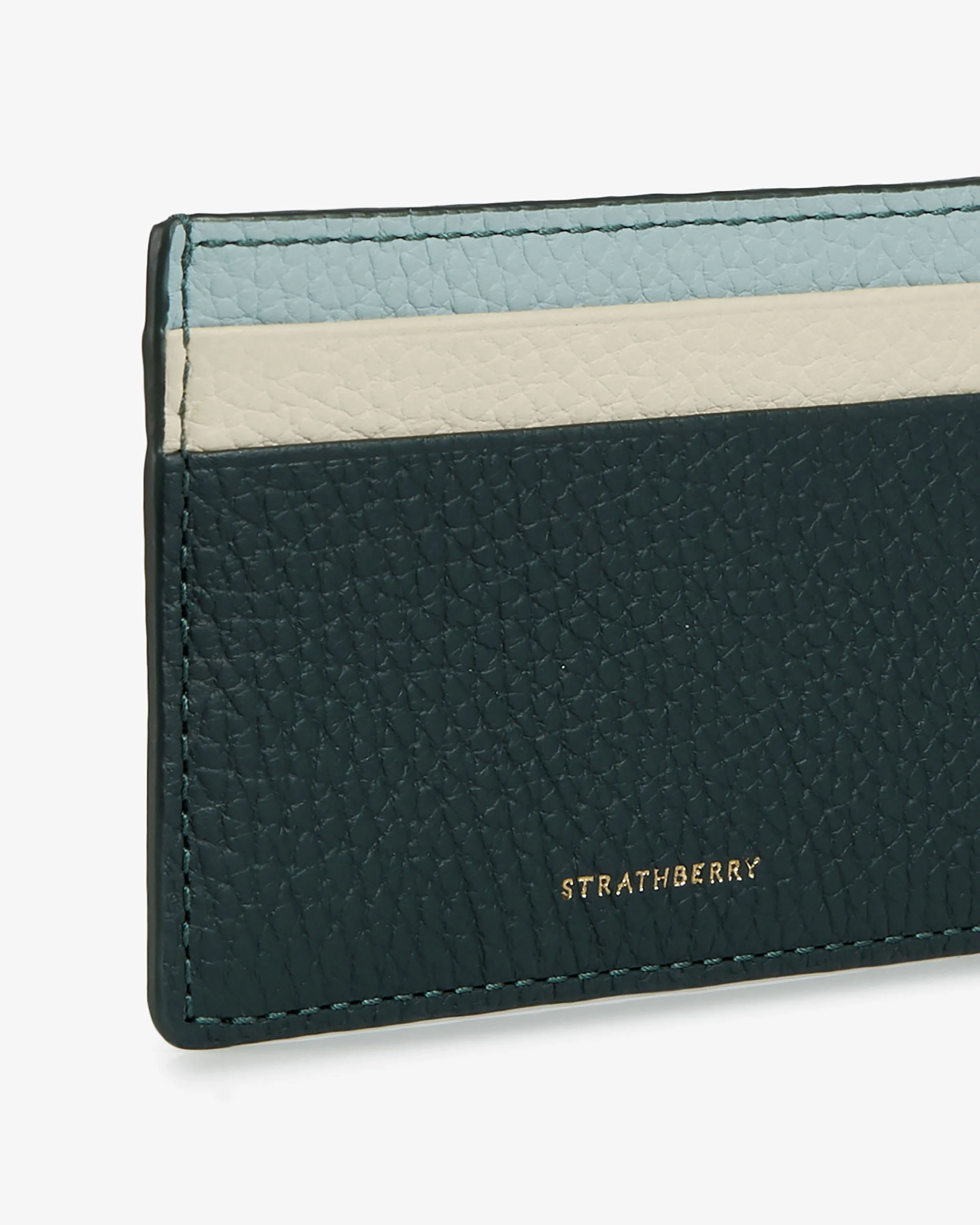 Cardholder - Bottle Green/Duck Egg Blue/Diamond