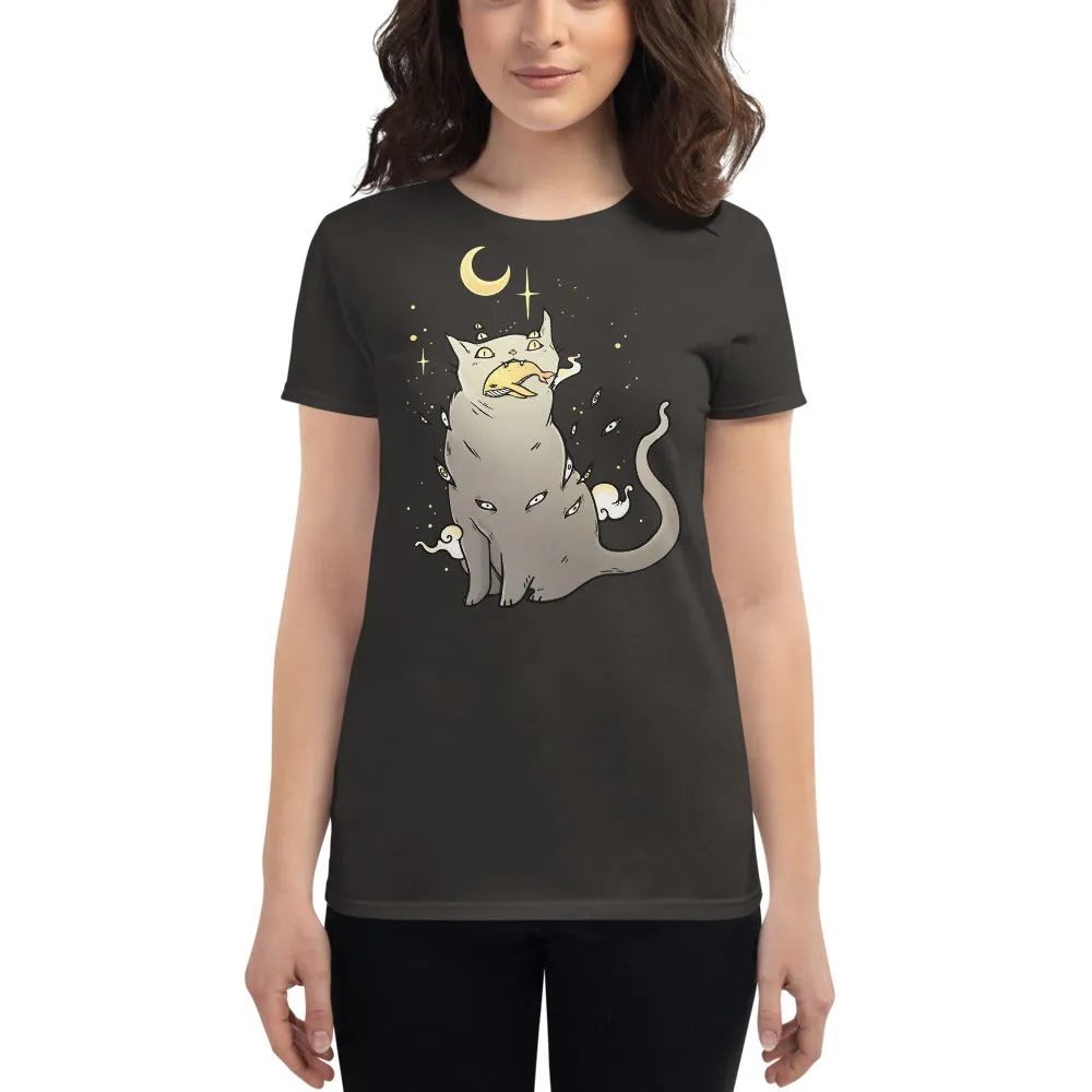 Cat And Whale, Ladies T-Shirt