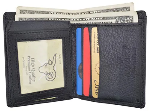 Cavelio Men's Premium Leather L-Shape Bifold Credit Card ID Holder Wallet 404051