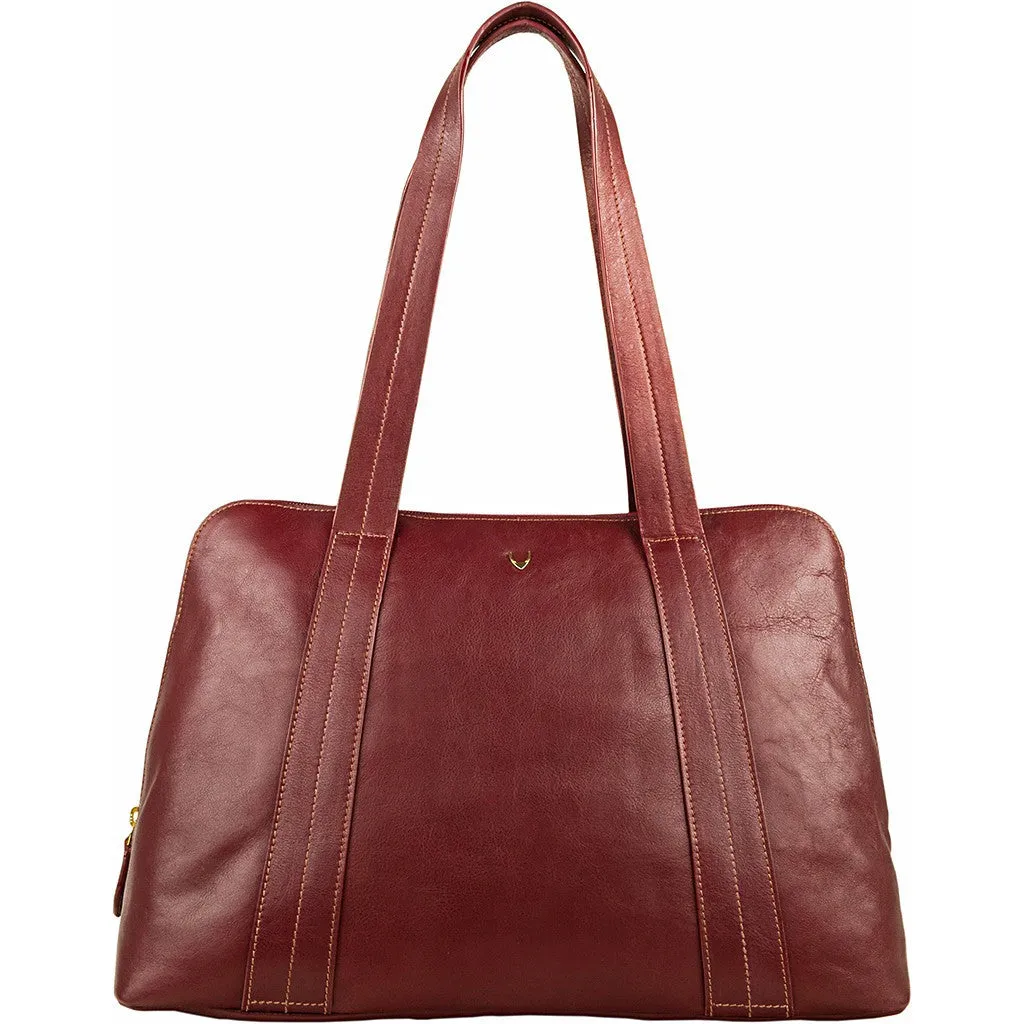 Cerys Leather Multi-Compartment Tote in Brown